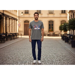 Men's District Gray Short Sleeve Tee XL Gnome Graphic